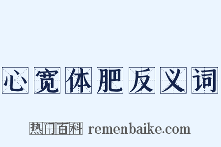 心宽体肥反义词是什么意思的图片